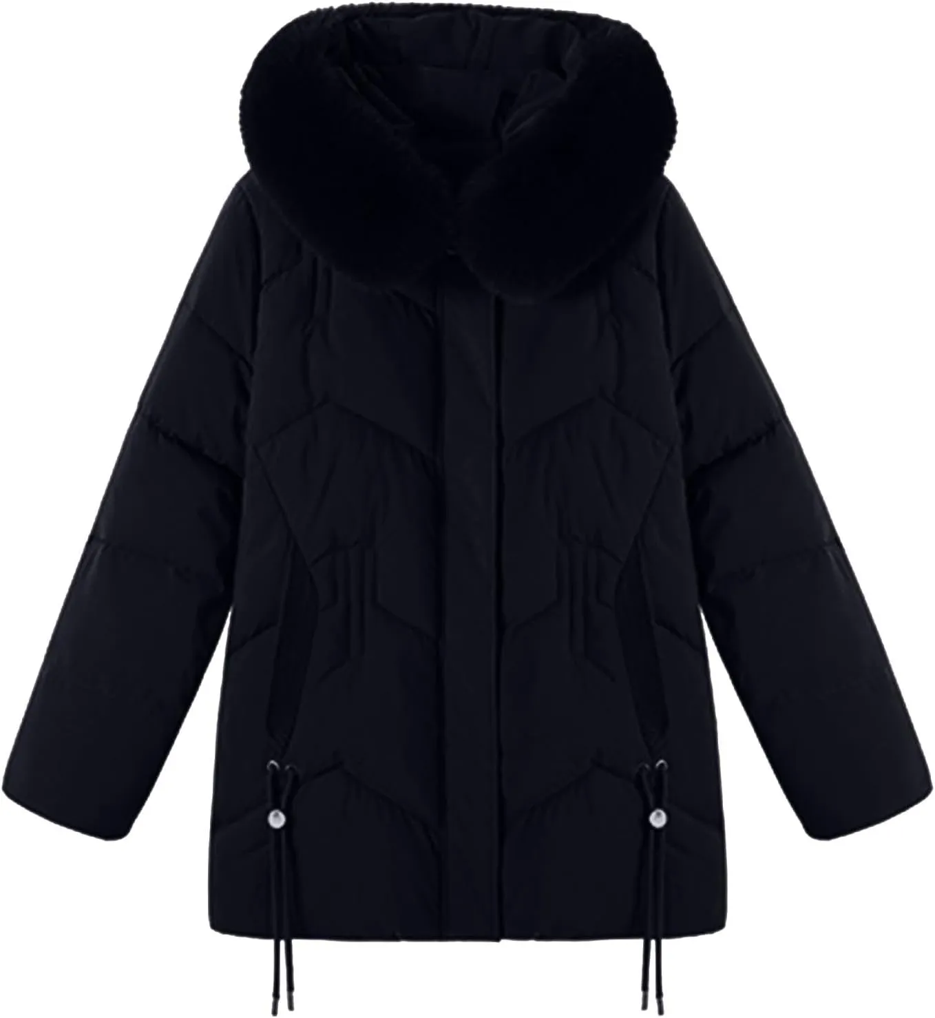 Women's Puffer Jacket Parka Winter Warm Down Coats Quilted Waterproof Thick Outerwear with Fur Hood Fashion Jackets