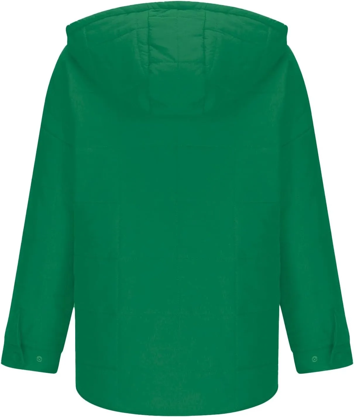 Women's Quilted Pullover Puffer Jacket Lightweight Button Long Sleeve Coat Oversized Packable Hooded Jacket Tops
