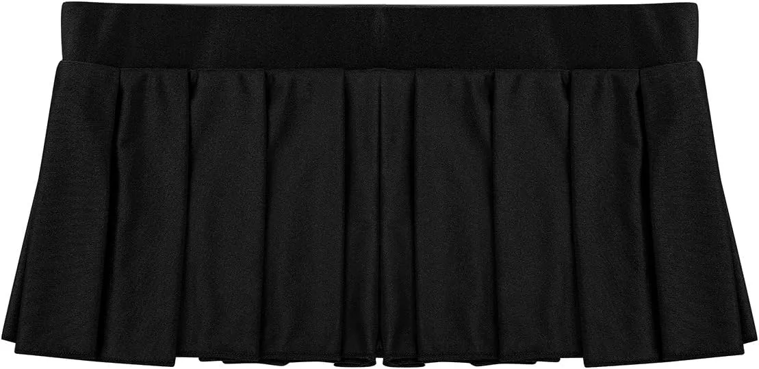 Women's Role Play Pleated Mini Skirt Solid Ruffle Lingerie Skirts Schoolgirl