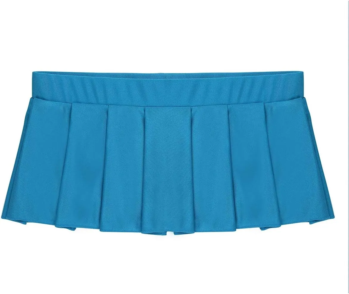 Women's Role Play Pleated Mini Skirt Solid Ruffle Lingerie Skirts Schoolgirl