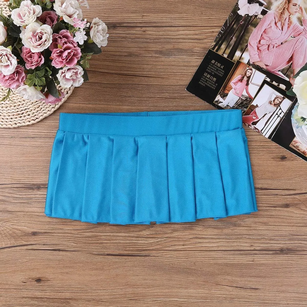 Women's Role Play Pleated Mini Skirt Solid Ruffle Lingerie Skirts Schoolgirl