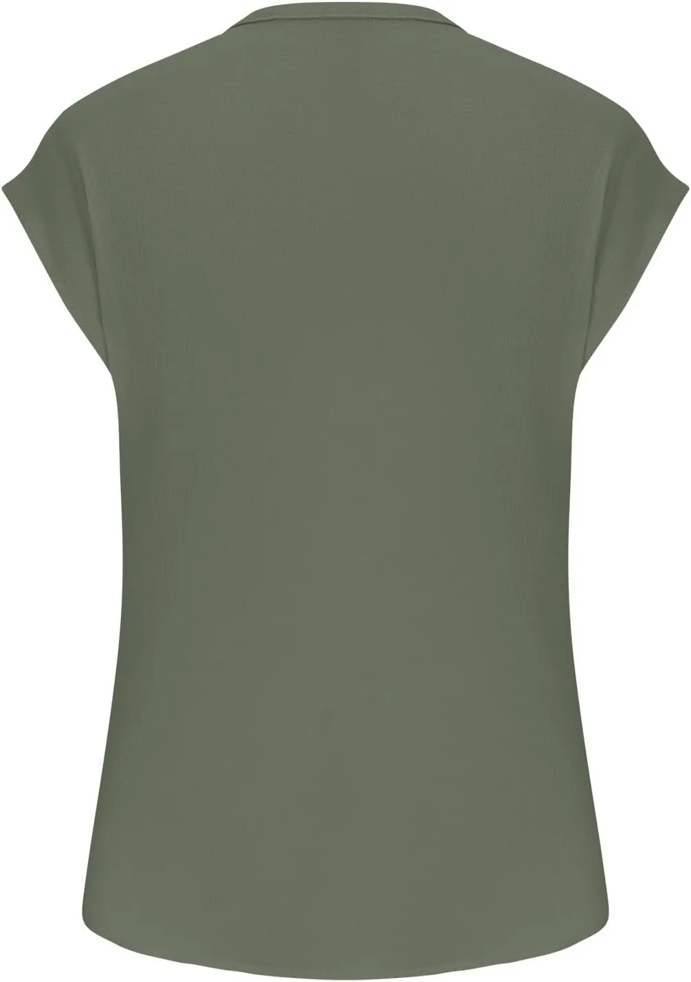 Womens Ruffle V Neck Tops Button Front Dressy Blouses Flutter Sleeve Shirts Casual Stylish Summer Workwear Tunic Tops