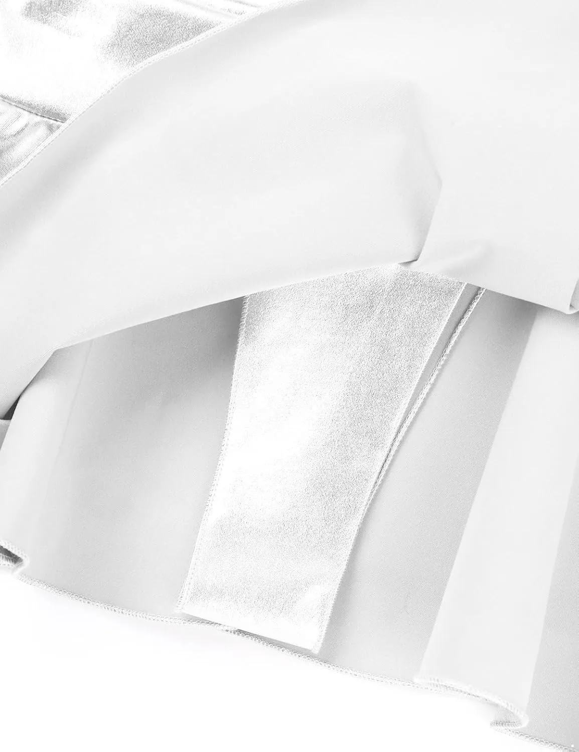 Women's Shiny Flared Pleated Mini Skater Skirt Solid Novelty Metallic Ruffle Lingerie Skirts