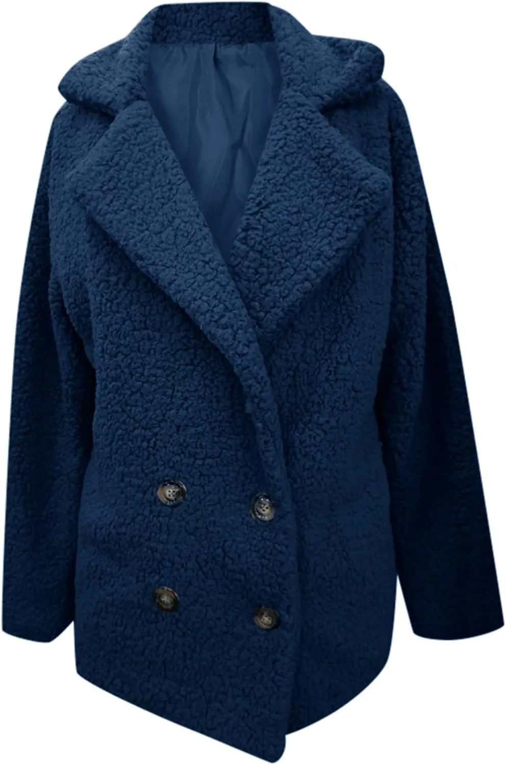 Women's Solid Color Winter Buttoned Jacket With Pockets Casual Style plus Size Transparent Coat