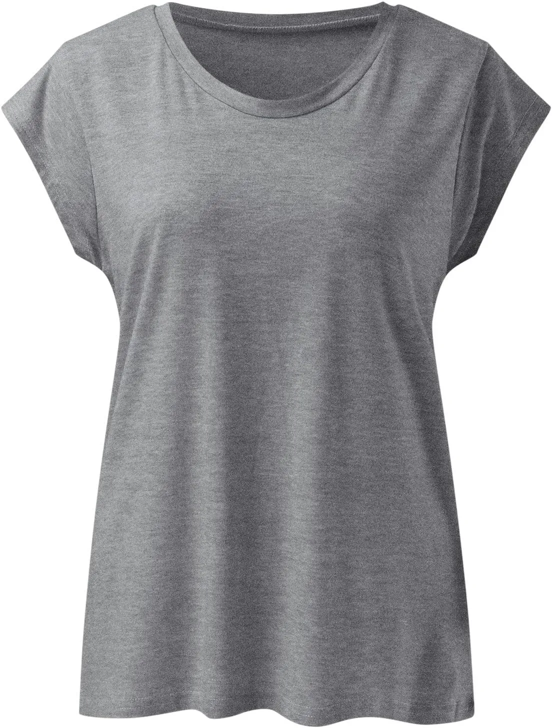 Women's Summer Tops 2025 Trendy Plus Size Cap Sleeve T Shirts Loose Fit Tank Top V Neck Solid Casual Tunic Blouse