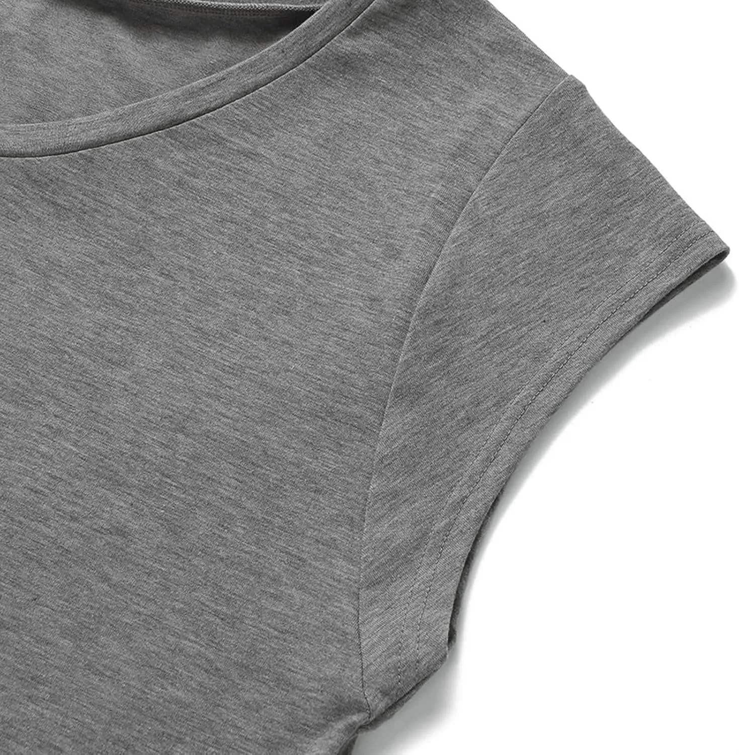Women's Summer Tops 2025 Trendy Plus Size Cap Sleeve T Shirts Loose Fit Tank Top V Neck Solid Casual Tunic Blouse