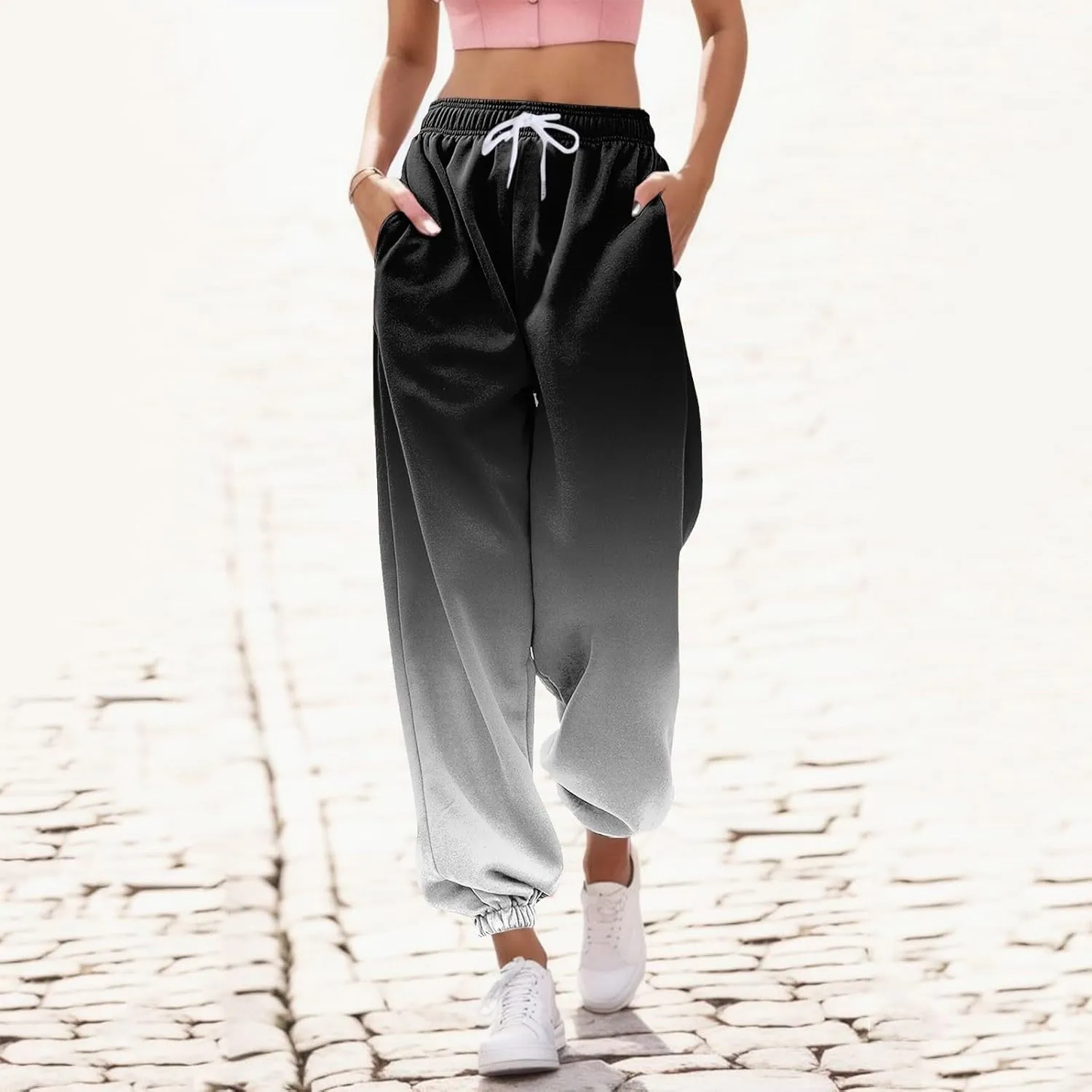 Women's Sweatpants Baggy Jogger Pants Trendy Plus Size Oversized Sweatpant with Pockets