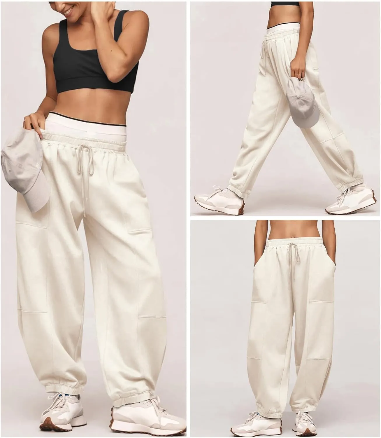 Women’s Sweatpants Joggers with Pockets Baggy Cinch Bottom Sweatpant Loose Mid Rise Casual Workout Active Lounge Sweat Pant