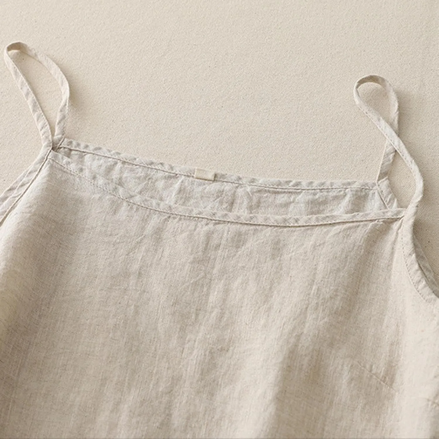 Womens Tank Tops Linen Causal V-Neck Sleeveless Fashion Camisole Tops Summer Loose Fit Spaghetti Strap Cami Shirts