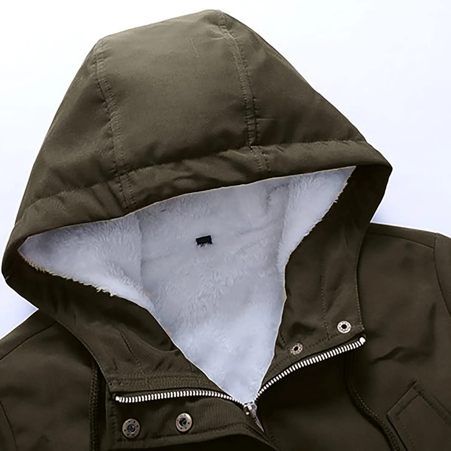 Womens Thicken Winter Coats with Faux Fur Hood Warm Fleece Sherpa Lined Anoraks Military Jackets Parka Outerwear 2024