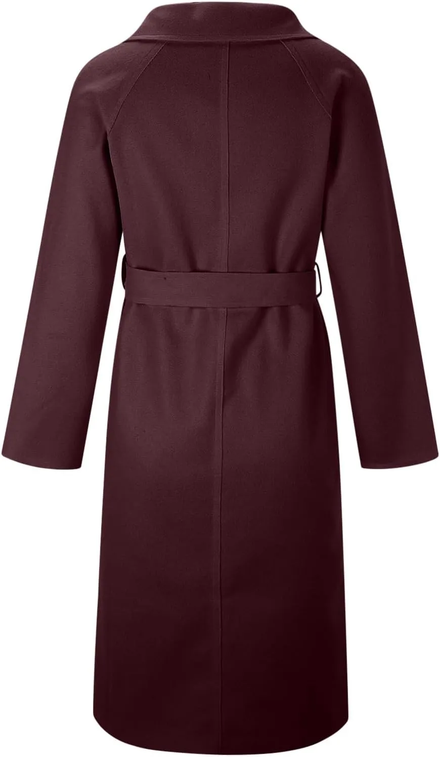 Womens Trench Coats Plus Size Double Breasted Wool Peacoat Open Front Lapel Overcoat Long Jackets with Pockets