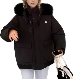 Women's Winter Coat Warm Parka Jacket Puffer Quilted Thicken Hooded Outerwear Coats Zip Up Casual Down Jackets