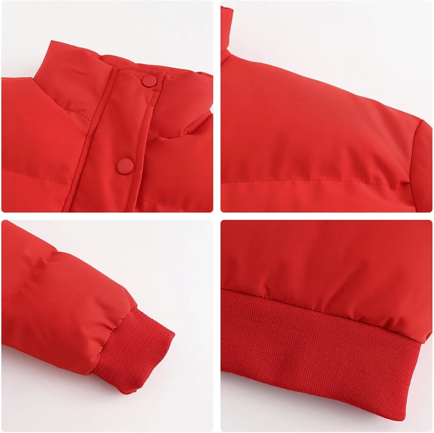 Womens Winter Cropped Puffer Coat Stand Collar Short Down Jacket Winter Outerwear Warm Quilted Jacket with Pockets
