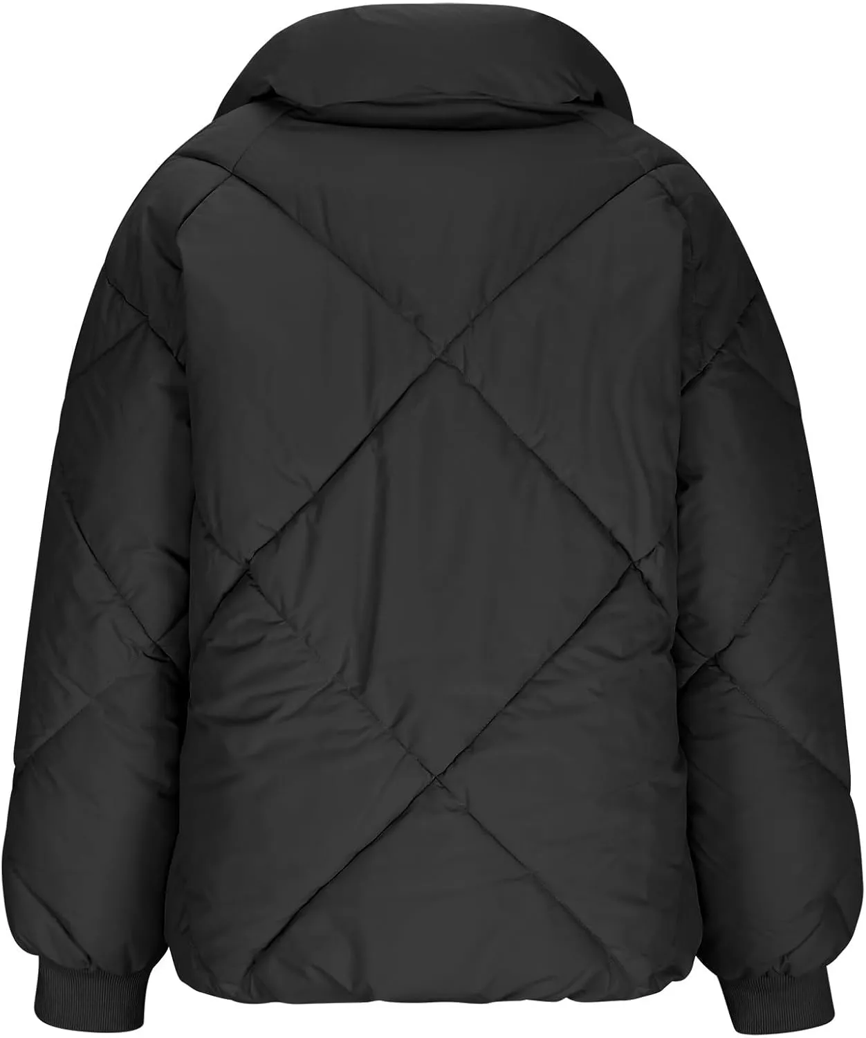 Womens Winter Puffer Jacket Warm Padded Wadded Jackets Zip Up Down Coats Quilted Puffy Outerwear Clothing