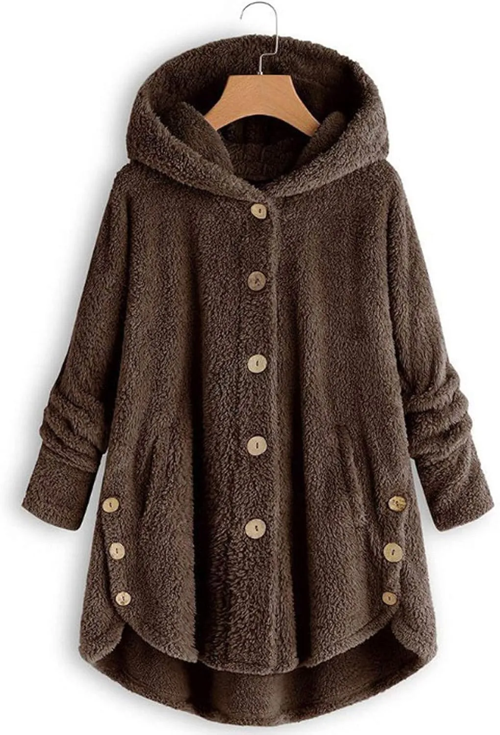 Women's Winter Warm Coat Jacket Outwear Cardigan Coat Double Sided Velvet Hooded Coat Open Front Cardigan, S-3XL