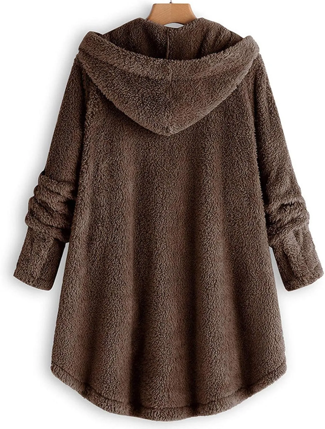 Women's Winter Warm Coat Jacket Outwear Cardigan Coat Double Sided Velvet Hooded Coat Open Front Cardigan, S-3XL