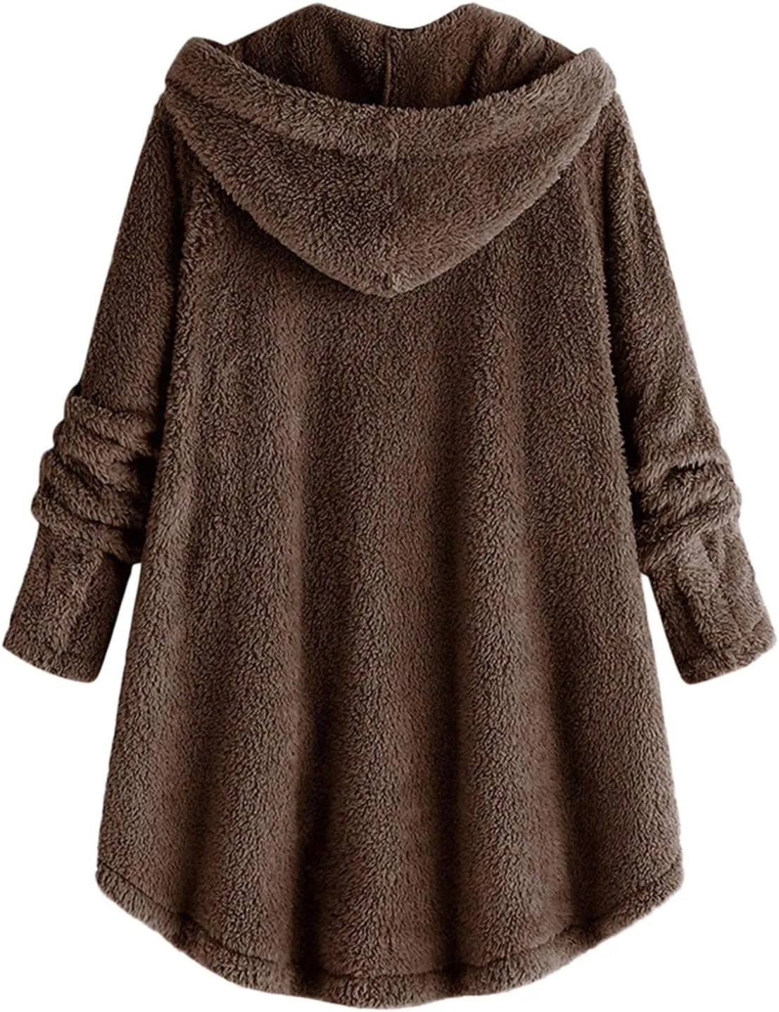Women's Winter Warm Coat Jacket Outwear Cardigan Coat Double Sided Velvet Hooded Coat Open Front Cardigan, S-3XL
