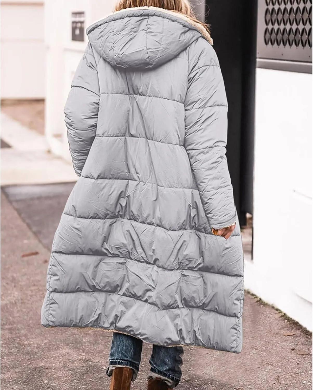 Womens Winter Warm Thicken Long Outwear Jacket Lightweight Winter Coat Womens Long-Sleeve Puffer Jacket Womens