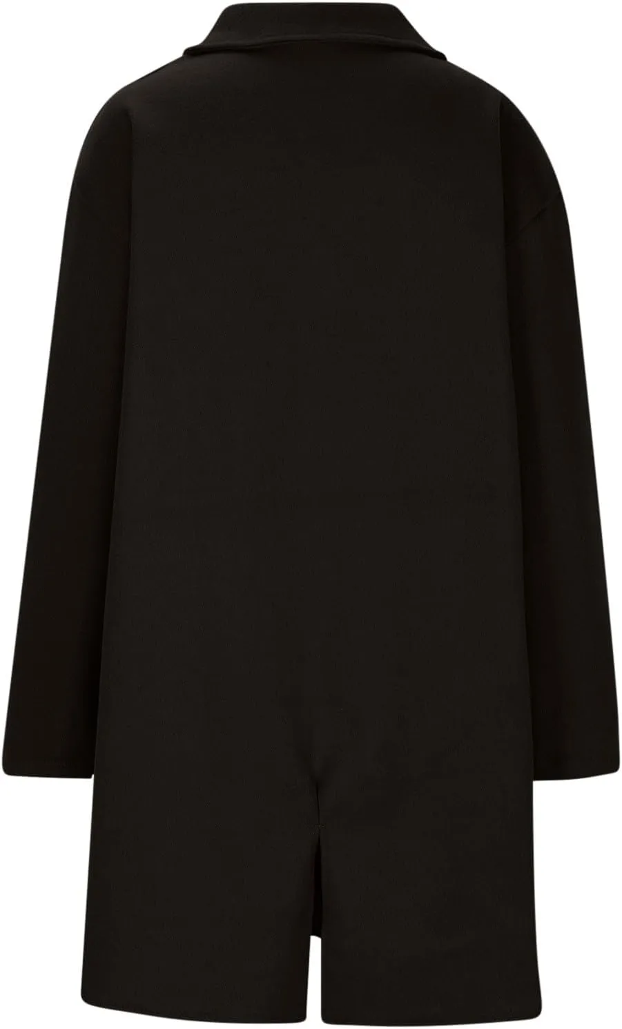 Wool Coats for Women Long Sleeve Oversized Winter Jackets Notch Double-Breasted Lapel Peacoats with Pockets