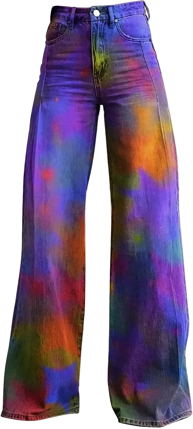 Workout Loose Pants with Pockets Printed Casual Pants Womens Wide Leg Yoga Pants Yoga Pants Joggers for Women with