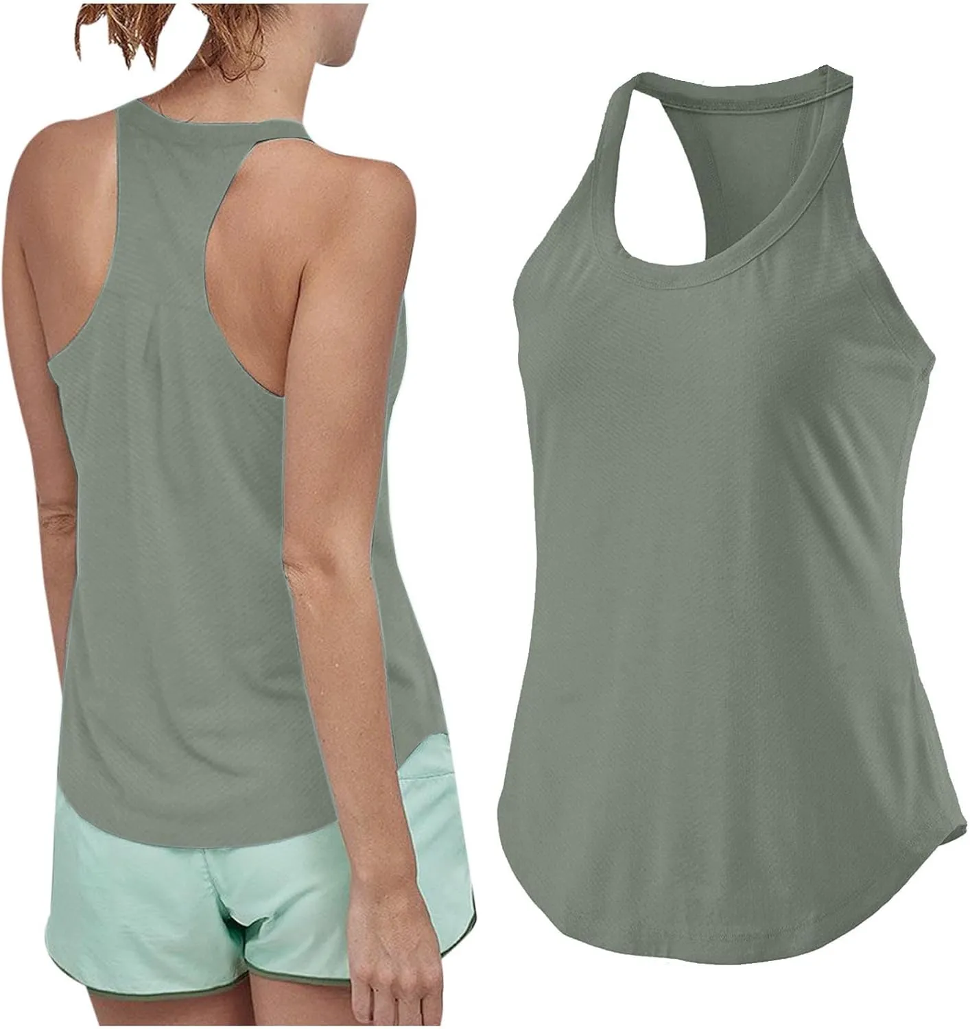 Workout Racerback Tank Tops for Women Sleeveless Athletic Tops Flowy Soft Loose Fit Gym Quick Dry Running Shirts