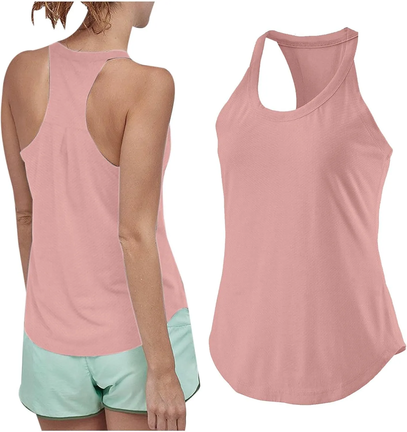 Workout Racerback Tank Tops for Women Sleeveless Athletic Tops Flowy Soft Loose Fit Gym Quick Dry Running Shirts