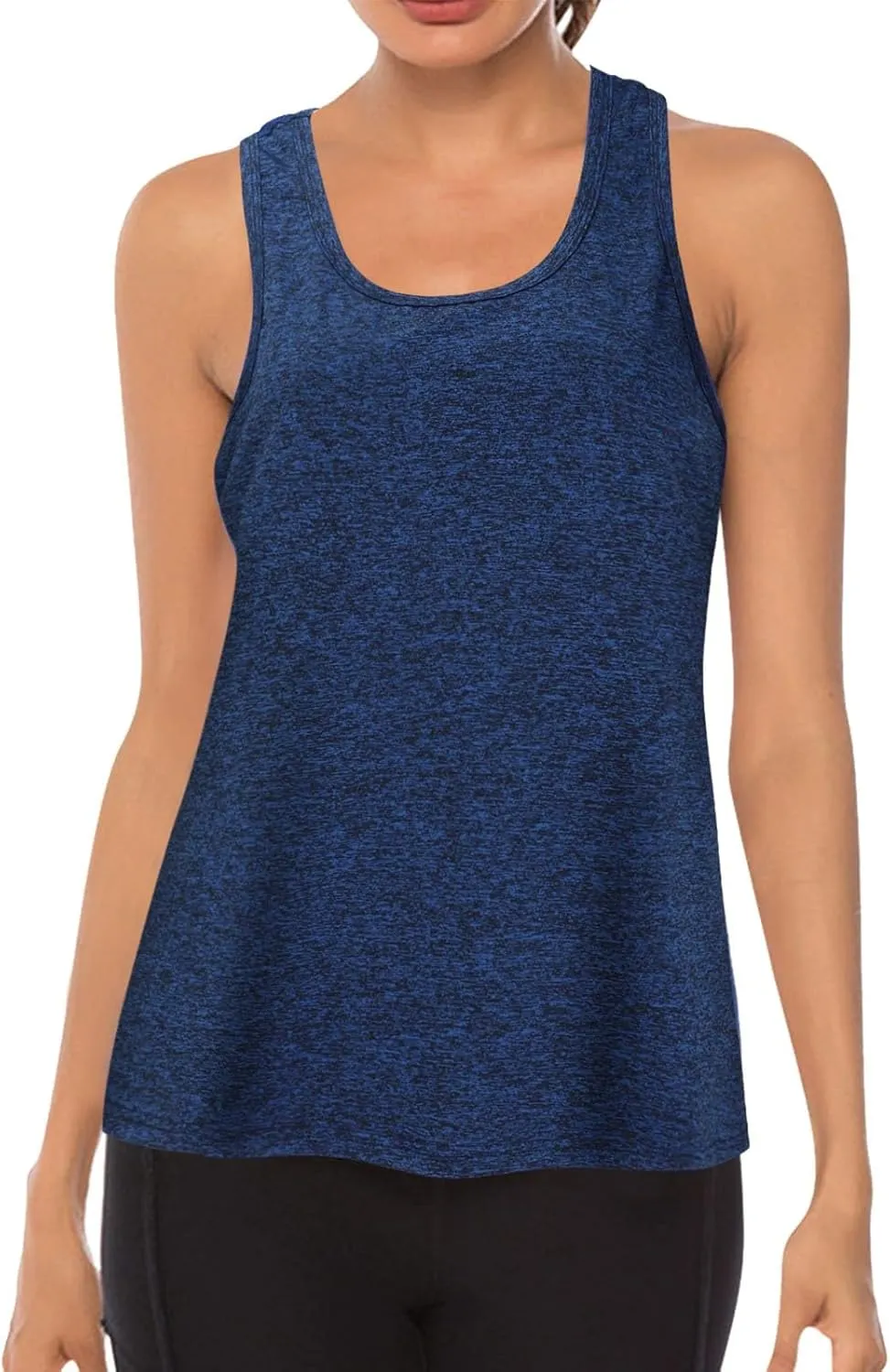 Workout Tops for Women Quick Dry Athletic Yoga Blouse Loose Fit Racerback Mesh Backless Muscle Tank Running Shirts