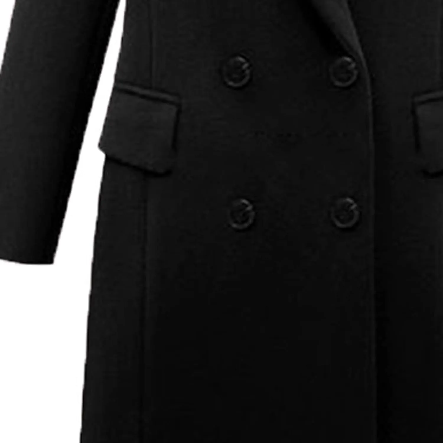 XUNRYAN Womens Wool-Blend Trench Coats Long Sleeve Jackets Casual Button Peacoats Elegant Blazer Suit Notch Lapel Slim Outer