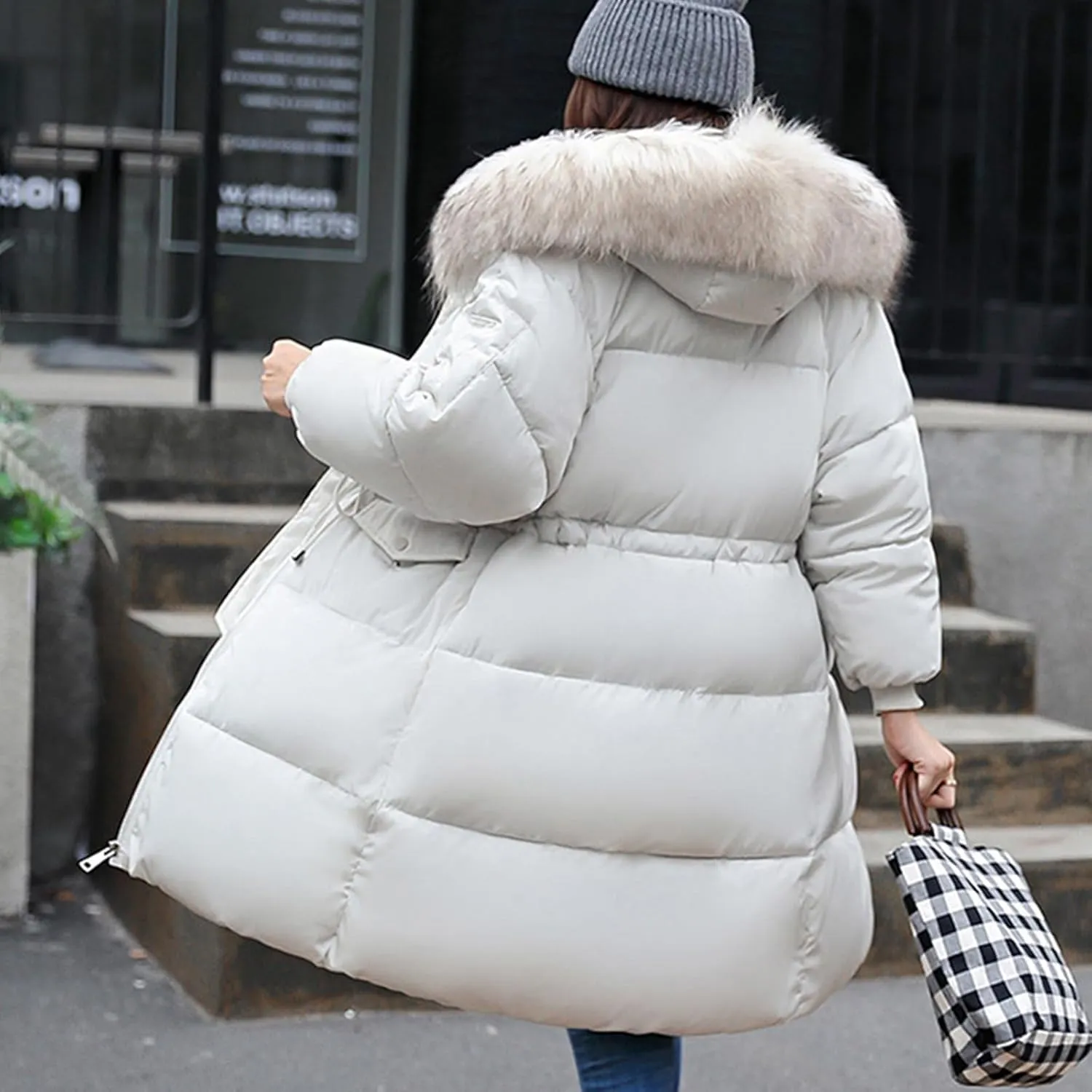 yardsong Winter Coats for Women Long Down Overcoats Thicken Warm Parka Casual Quilted Puffer Jackets with Faux Fur Hood