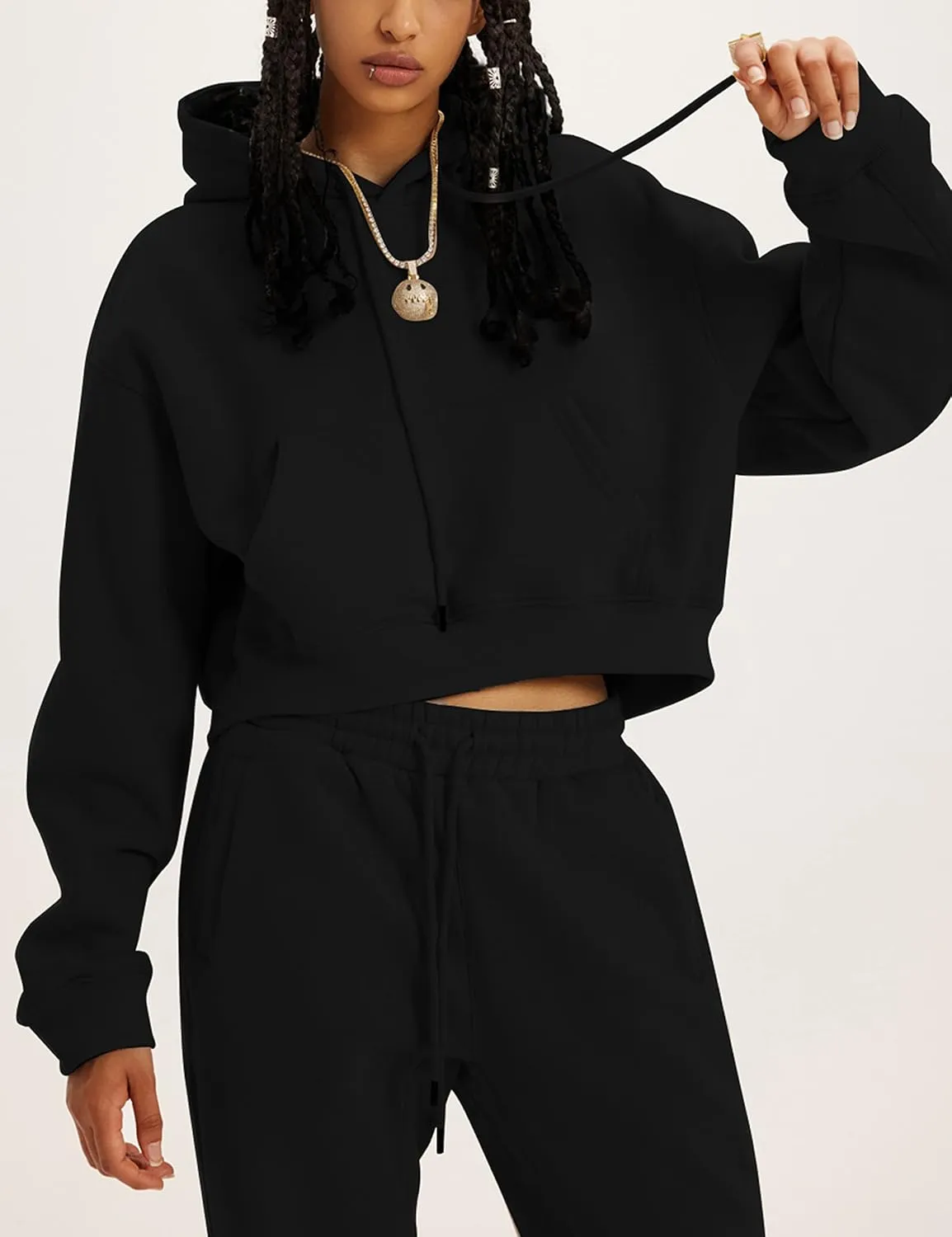 Yeokou Women's Fleece 2 Piece Outfits Sweatsuits Pullover Hoodie Sweatshirt Jogger Pants Tracksuits Set