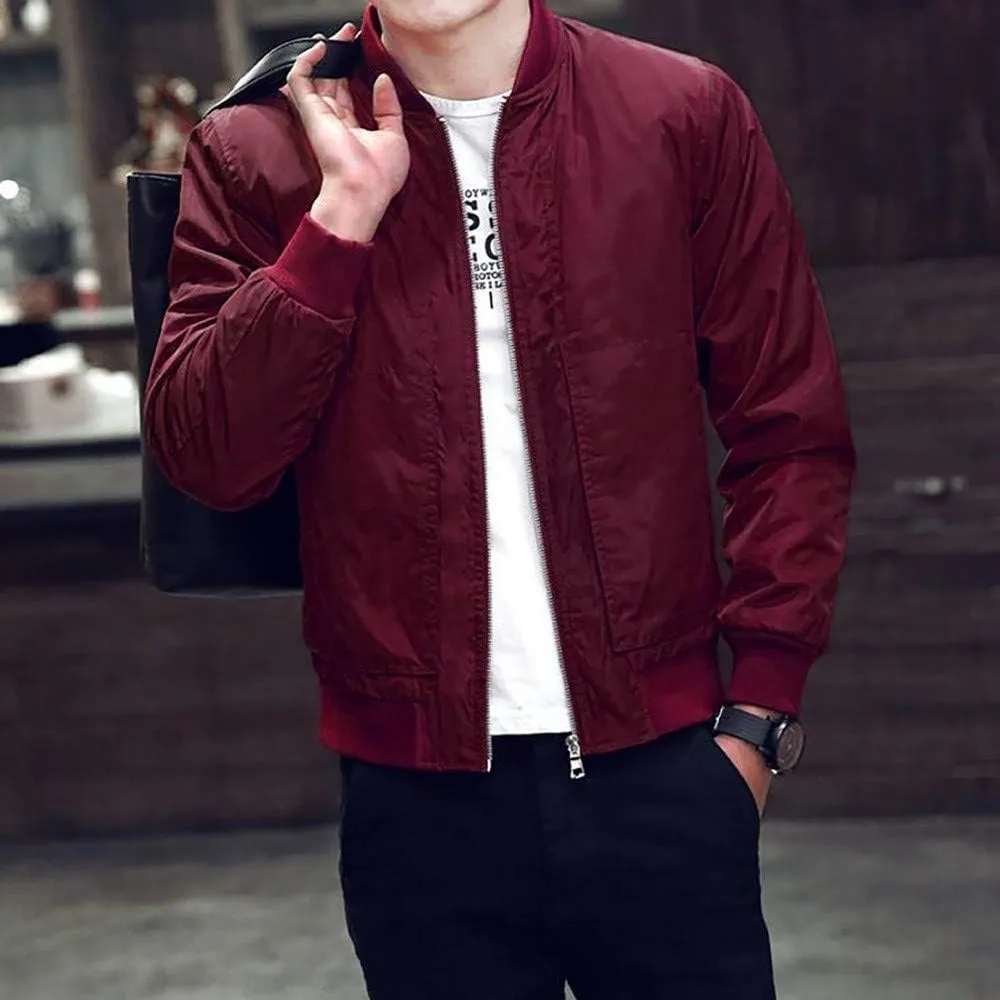 Ymosrh Mens Coats and Jackets Plus Size Jacket Overcoat Outwear Slim Long Sleeve Zipper Tops Blouse Coats Fashion