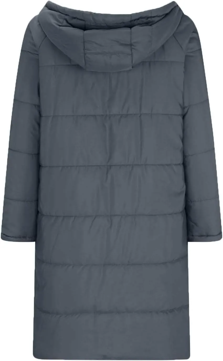 YRAETENM Womens Winter Warm Coats Sherpa Fleece Lined Hooded Puffer Jacket Oversized Shearling Fleece Long Coats with Pockets