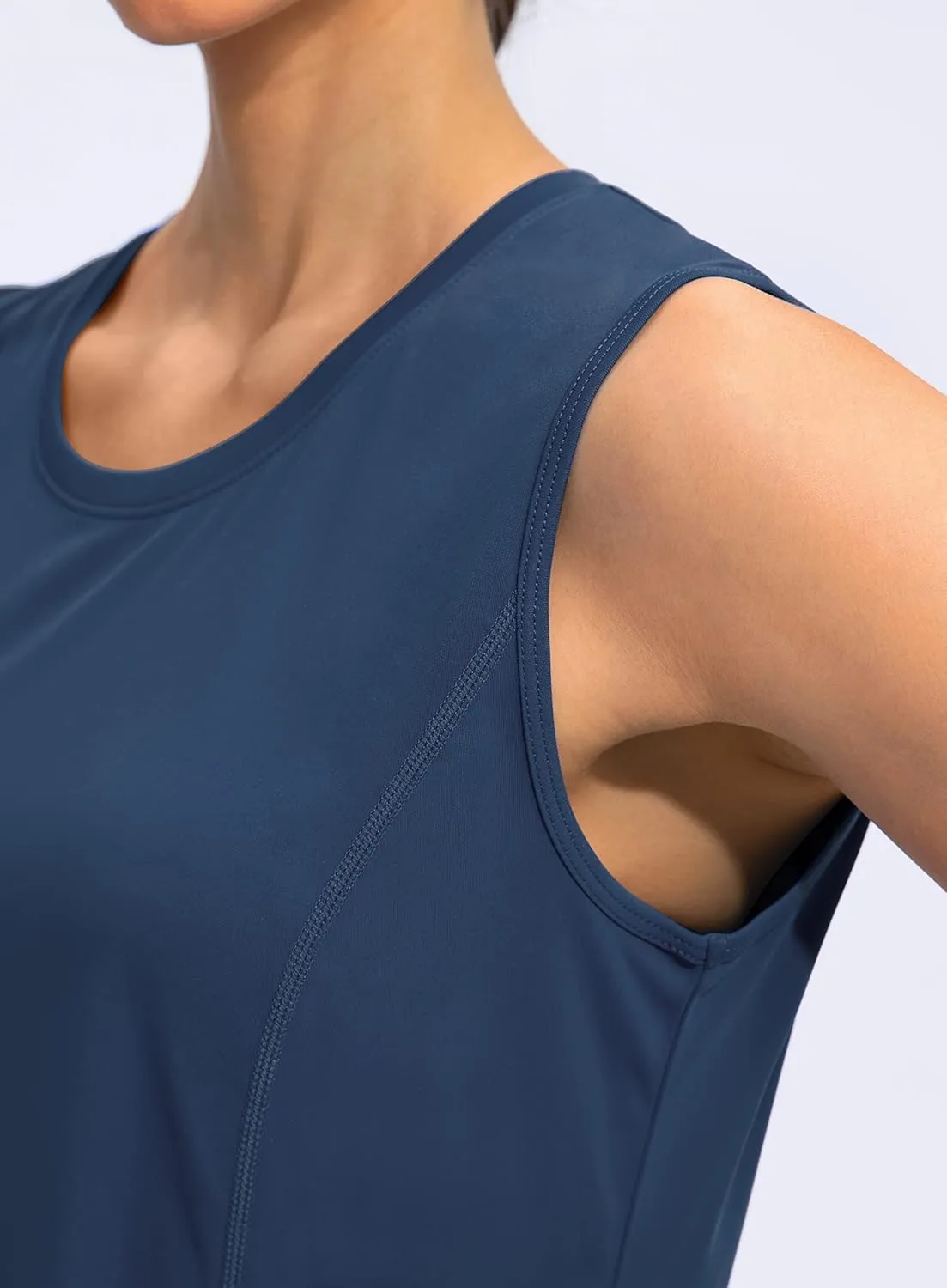 YYV Women's Workout Tank Tops Lightweight Sleeveless Shirts for Women Loose Fit Tops for Athletic Running Tennis Yoga