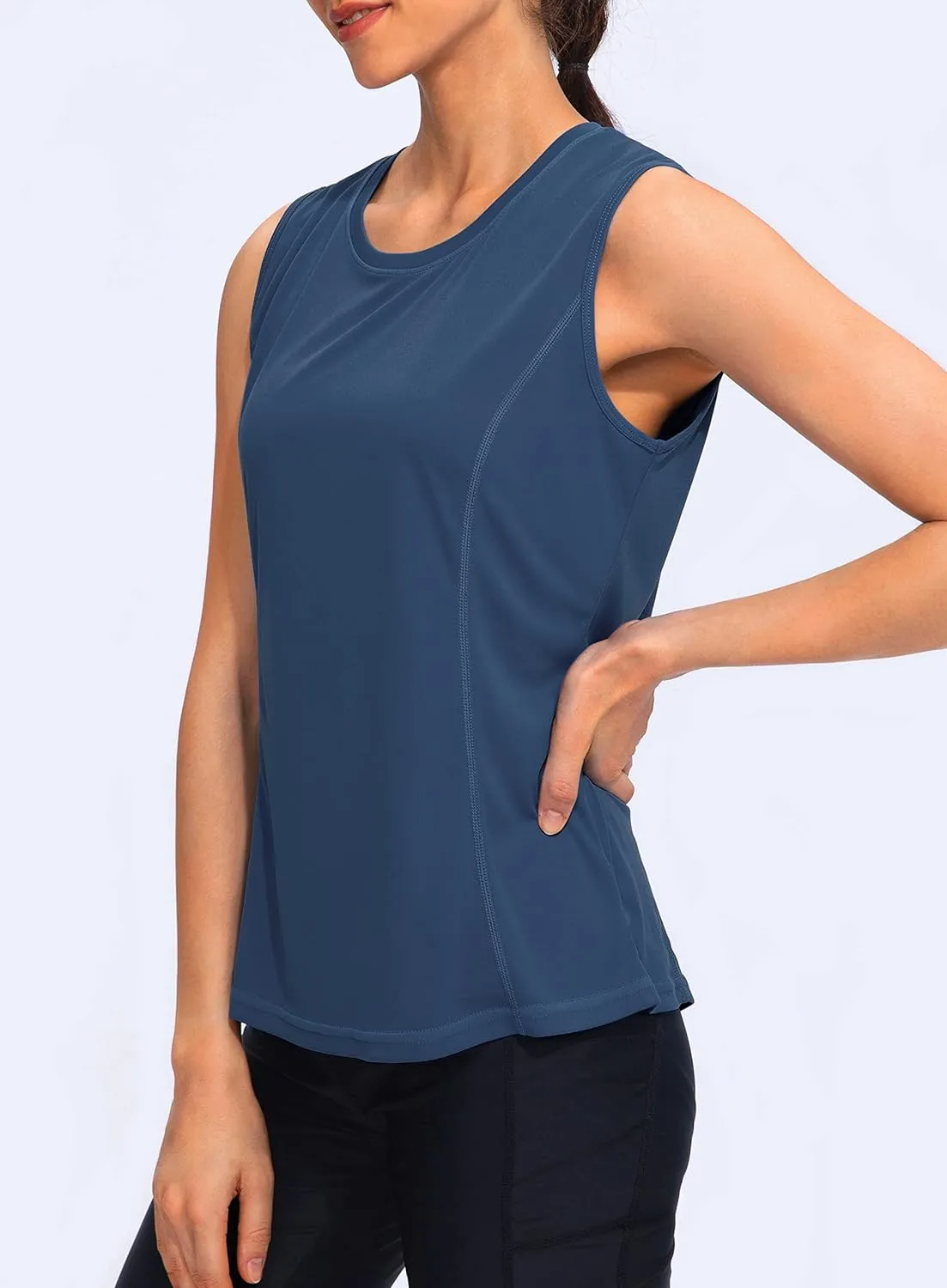 YYV Women's Workout Tank Tops Lightweight Sleeveless Shirts for Women Loose Fit Tops for Athletic Running Tennis Yoga