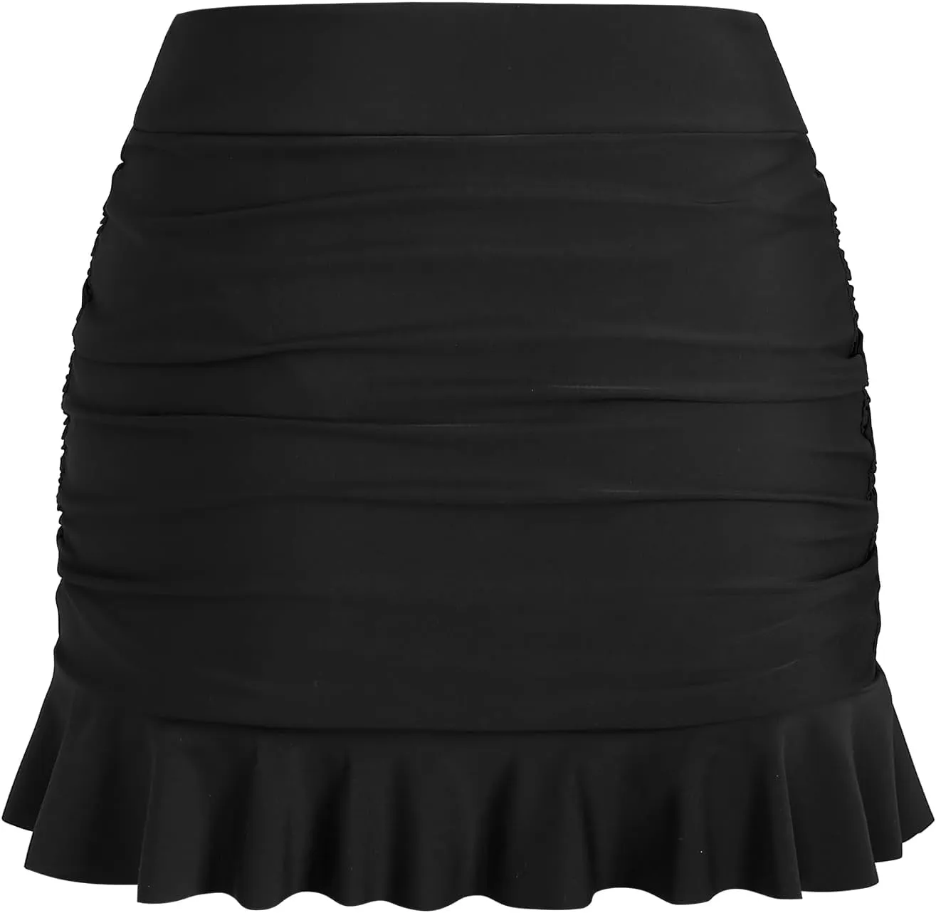 ZAFUL Women High Waisted Swim Skirts Ruffle Ruched Mini Skirt Tummy Control Bikini Bottoms