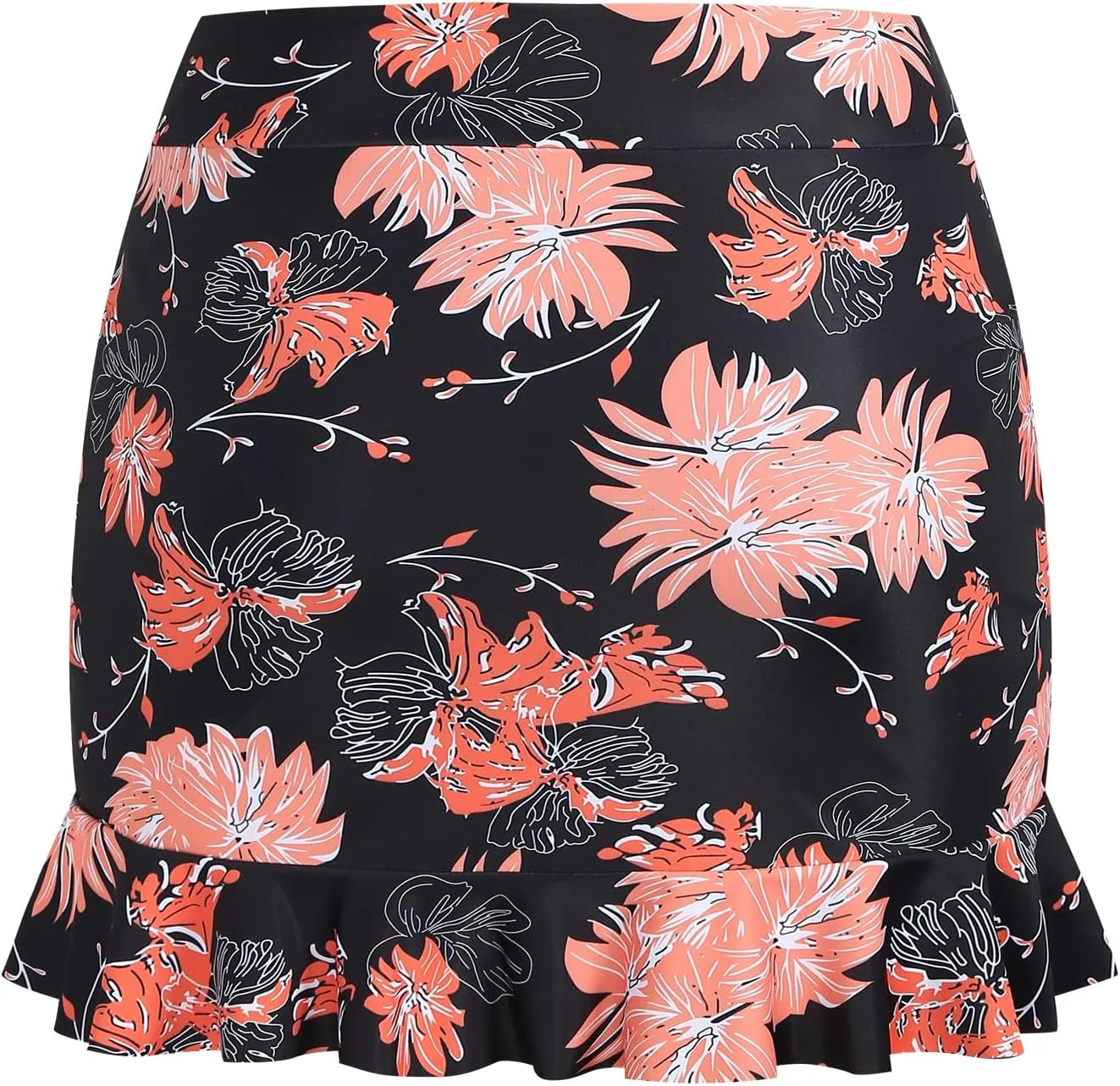 ZAFUL Women High Waisted Swim Skirts Ruffle Ruched Mini Skirt Tummy Control Bikini Bottoms