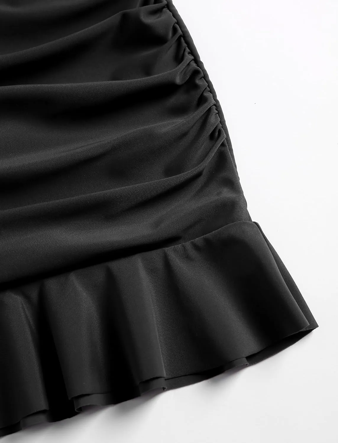 ZAFUL Women High Waisted Swim Skirts Ruffle Ruched Mini Skirt Tummy Control Bikini Bottoms