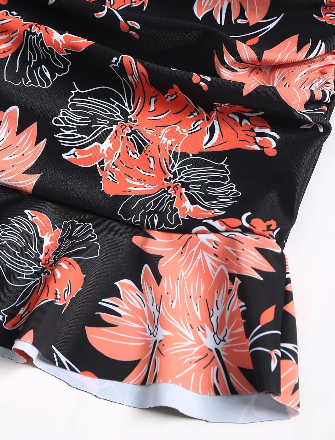 ZAFUL Women High Waisted Swim Skirts Ruffle Ruched Mini Skirt Tummy Control Bikini Bottoms