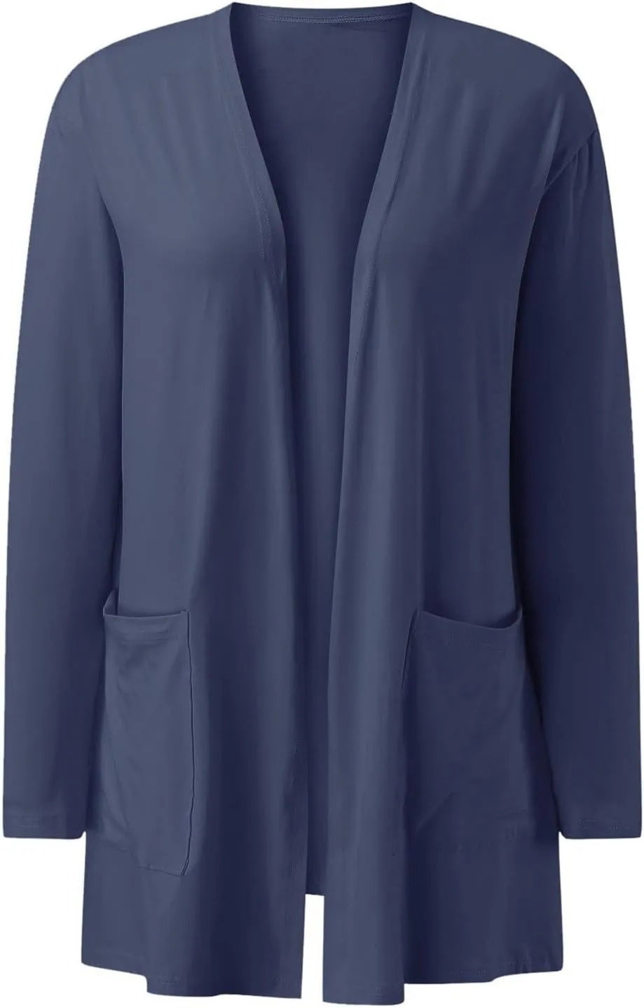 ZYXTIM Women Long Cardiagn 2024 Fall Long Sleeve Open Front Lightweight Casual Cardigan Jackets Draped Duster with Pockets